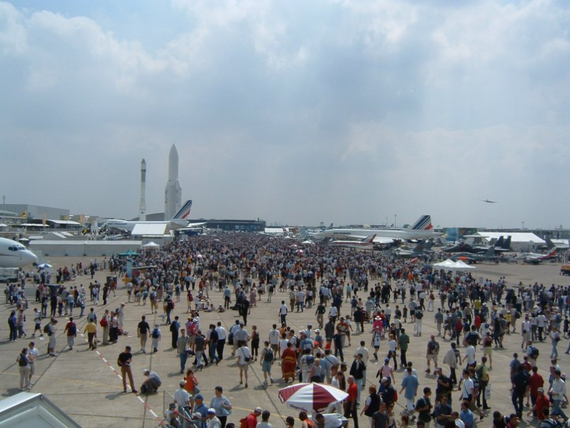 View of crowd from ramp